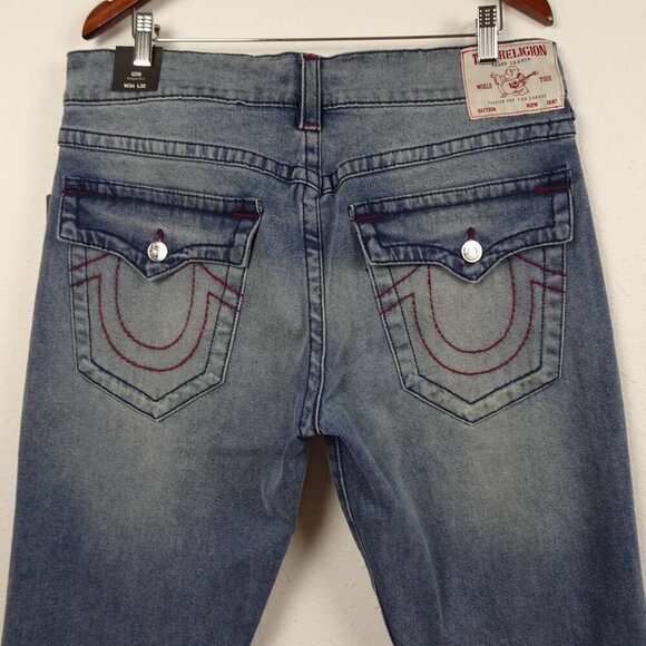 True Religion Geno Big T Flap Relaxed Slim Light Chilly Wash Jeans Men’s 34x32 - Picture 2 of 13